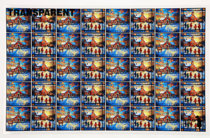 PatternPly® Transparent Schoolhouse In Winter Extra Small