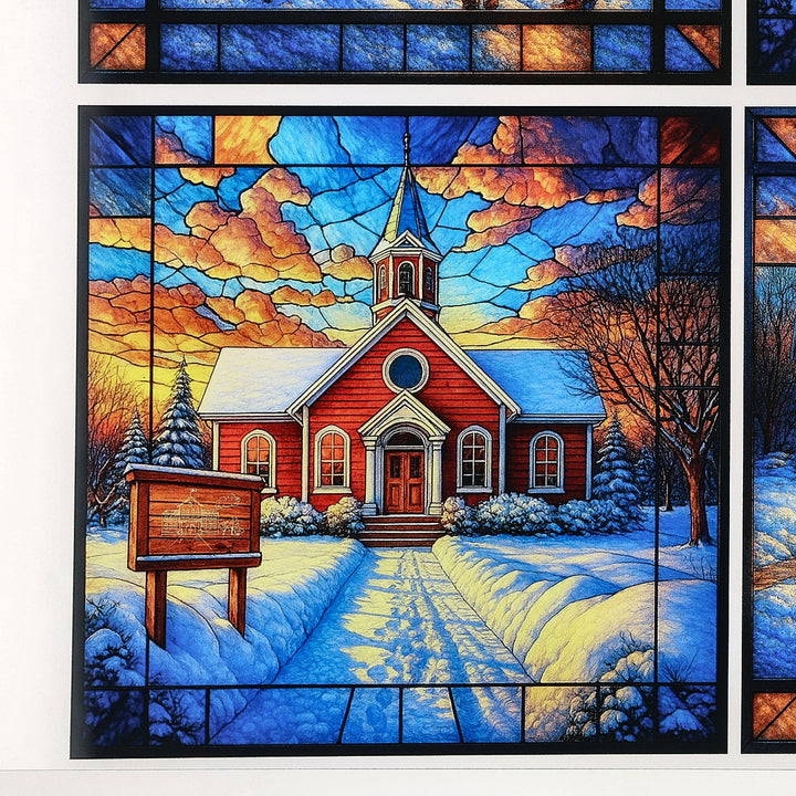 PatternPly® Transparent Schoolhouse In Winter Large