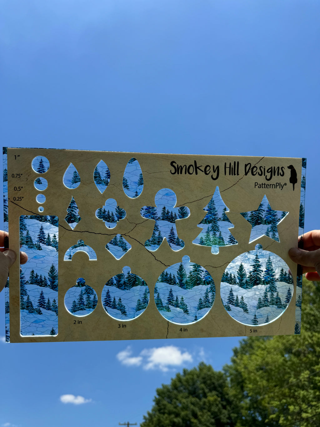 PatternPly® Transparent Stained Glass Snowy Hills product photo 2