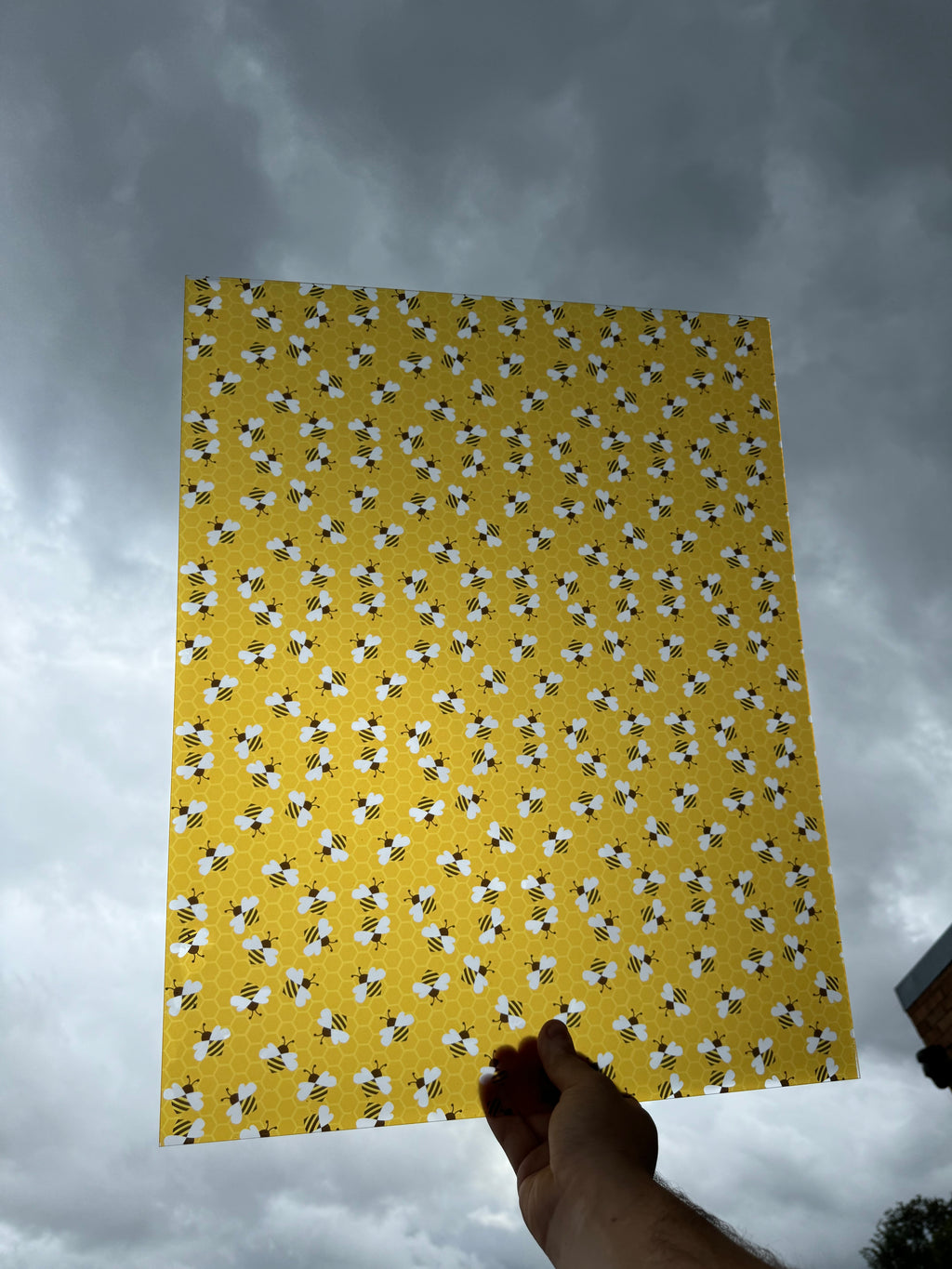 PatternPly® 19x24" Transparent Bees XL Scale sheet showing the pattern