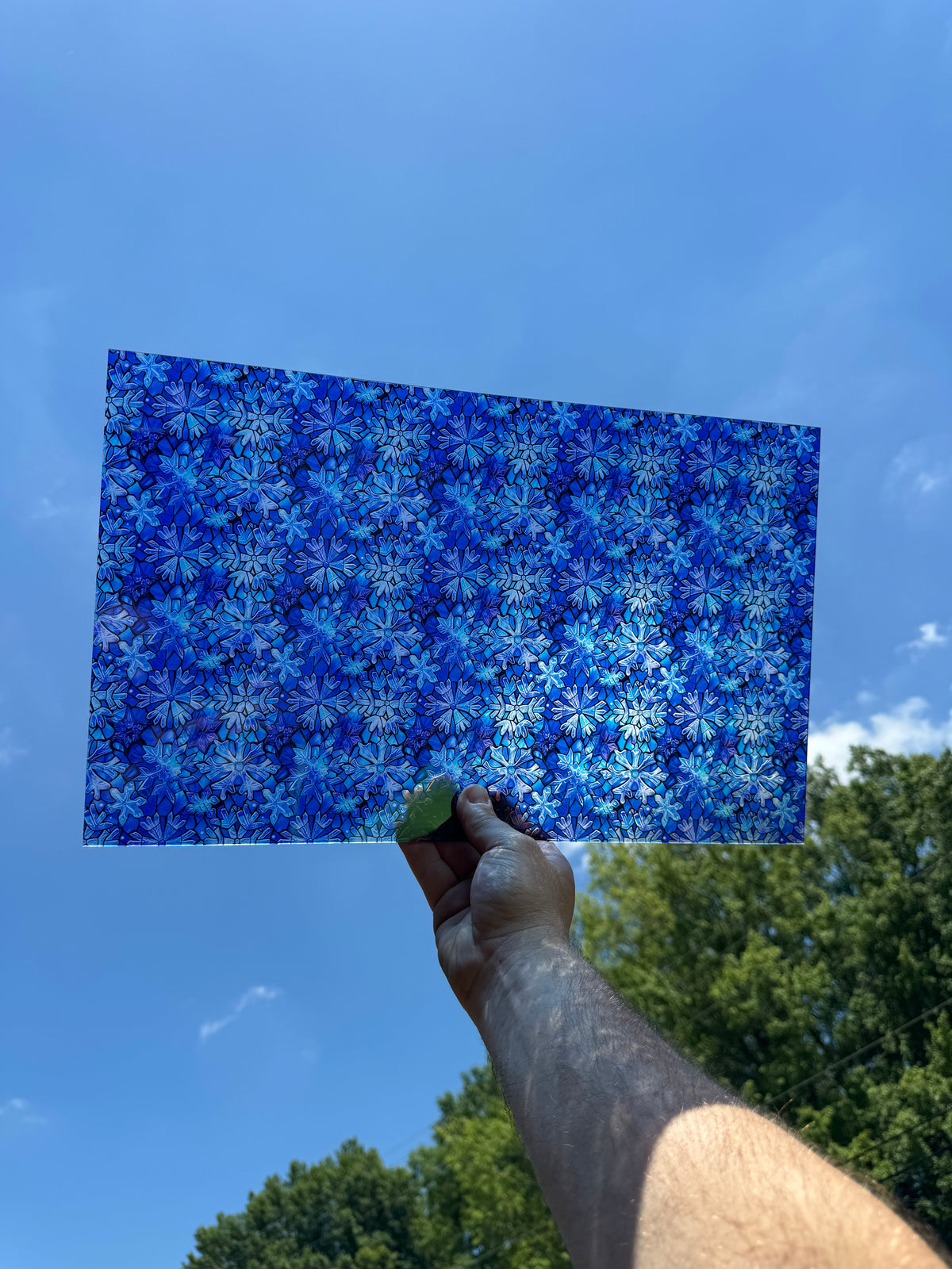 PatternPly® Transparent Melting Snowflakes sheet showing the pattern