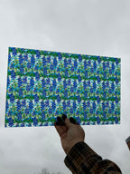 PatternPly® Transparent Stained Glass Bluebonnets sheet showing the pattern