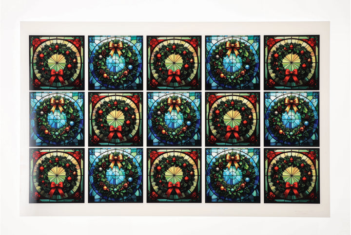 PatternPly® Full Coverage Christmas Wreaths in Stained Glass Small