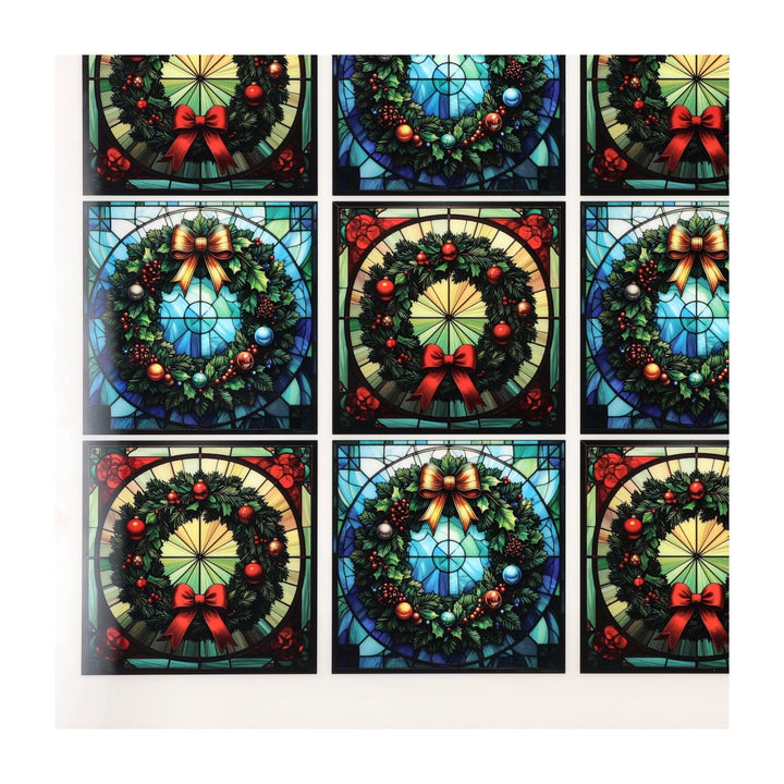 PatternPly® Full Coverage Christmas Wreaths in Stained Glass Small