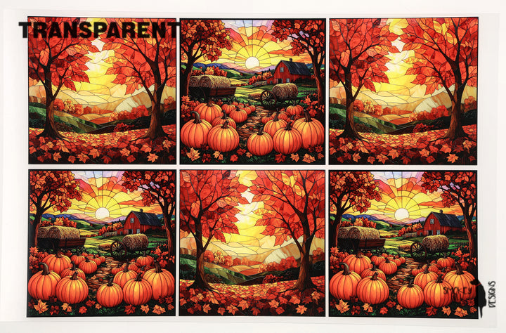 PatternPly® Transparent Farm Fresh Pumpkins Large