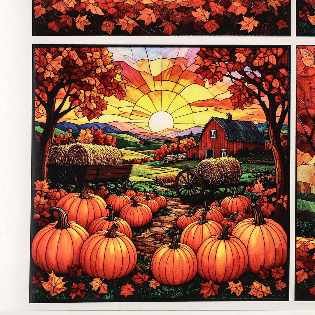 PatternPly® Transparent Farm Fresh Pumpkins Large