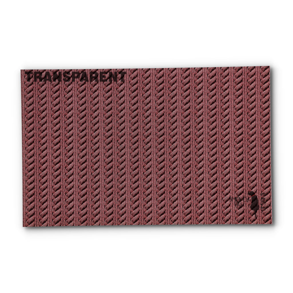 PatternPly® Transparent Cable Knit Dusty Pink sheet showing the pattern