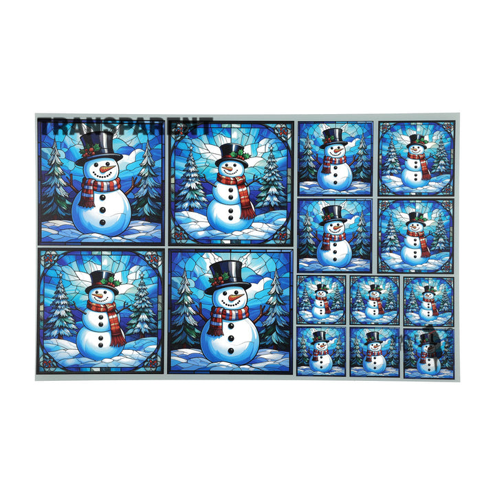 PatternPly® Transparent Jolly Snowmen 3 sizes