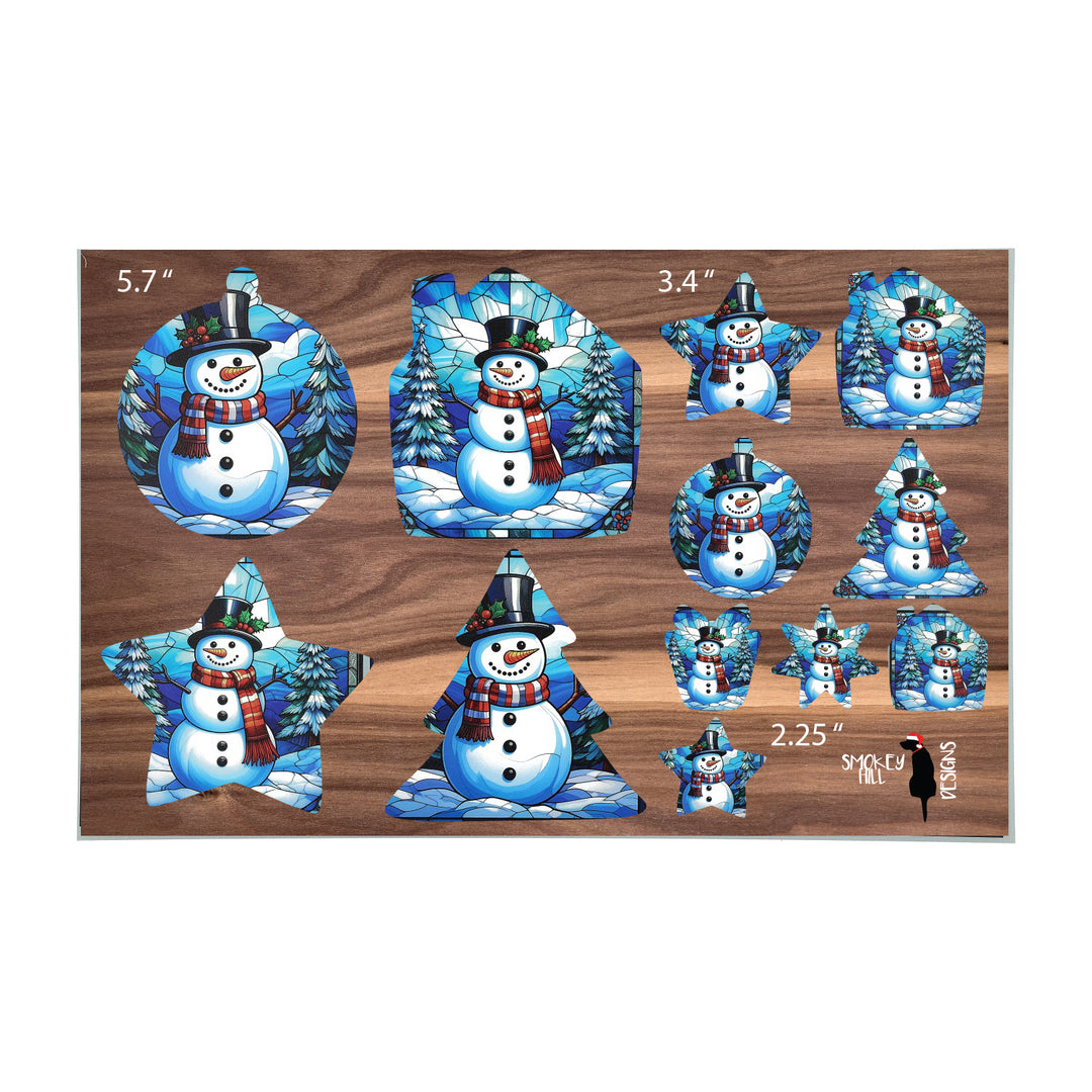 PatternPly® Transparent Jolly Snowmen 3 sizes