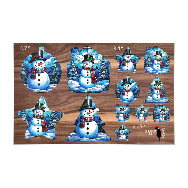 PatternPly® Transparent Jolly Snowmen 3 sizes