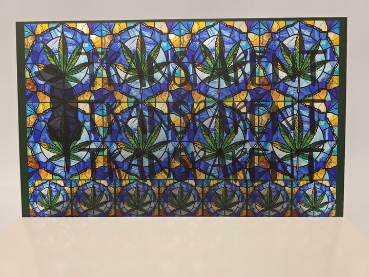 PatternPly® Transparent Blue Weed Stained Glass 2 Sizes