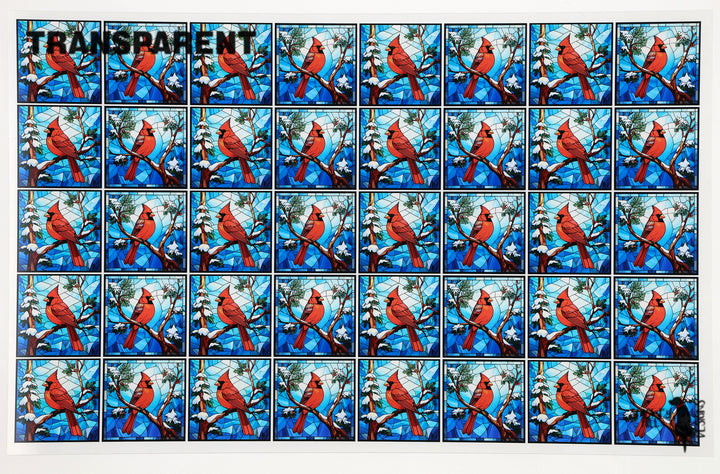 PatternPly® Transparent Christmas Cardinals Extra Small