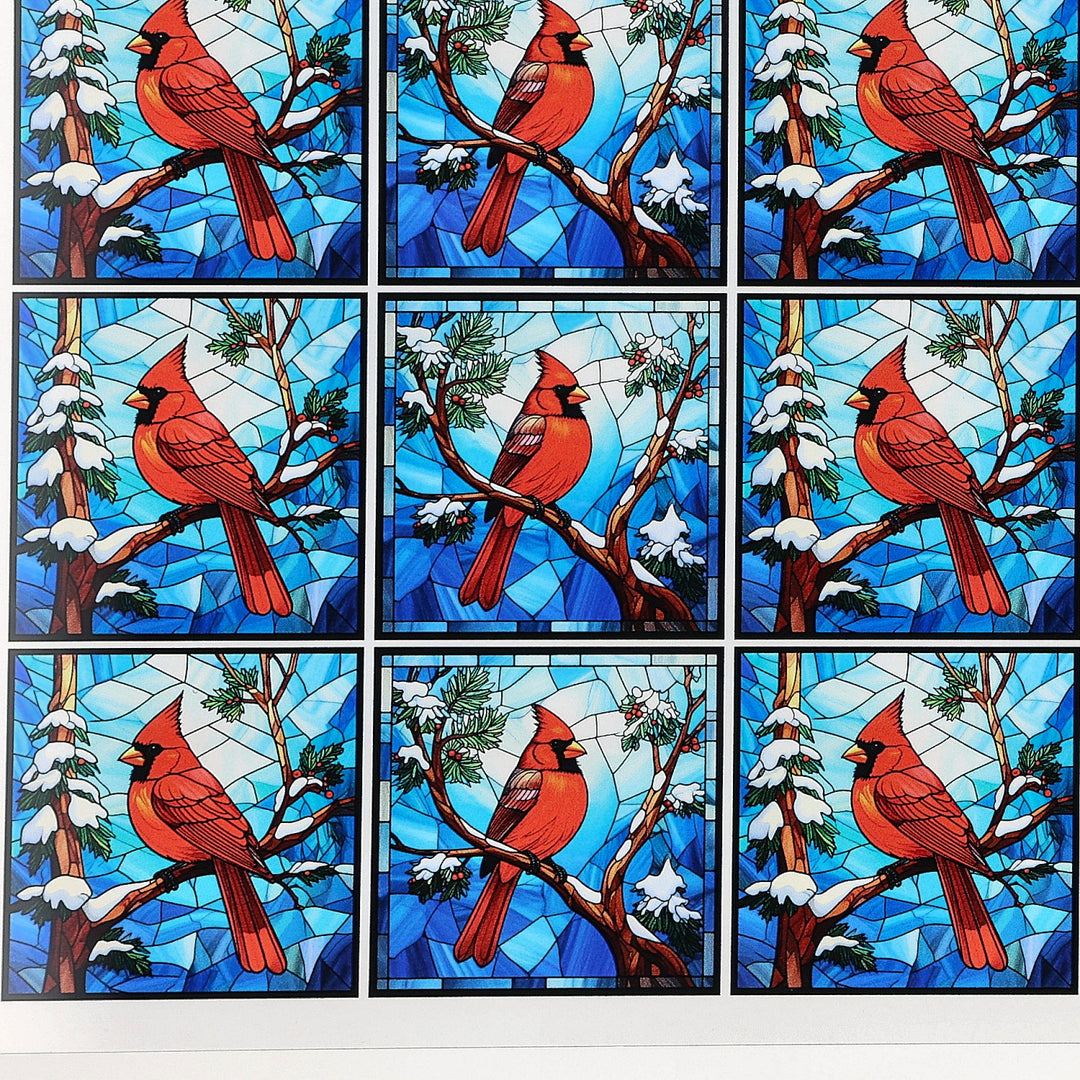 PatternPly® Transparent Christmas Cardinals Extra Small