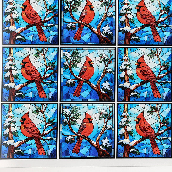PatternPly® Transparent Christmas Cardinals Extra Small