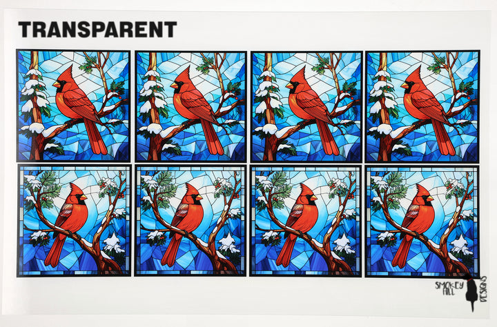 PatternPly® Transparent Christmas Cardinals Medium