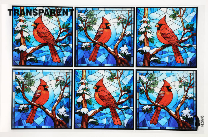 PatternPly® Transparent Christmas Cardinals Large