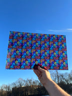 PatternPly® Transparent Geometric Floral Stained Glass sheet showing the pattern