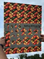 PatternPly® 19x24" Transparent Fall Mums Stained Glass Original Scale product photo 2
