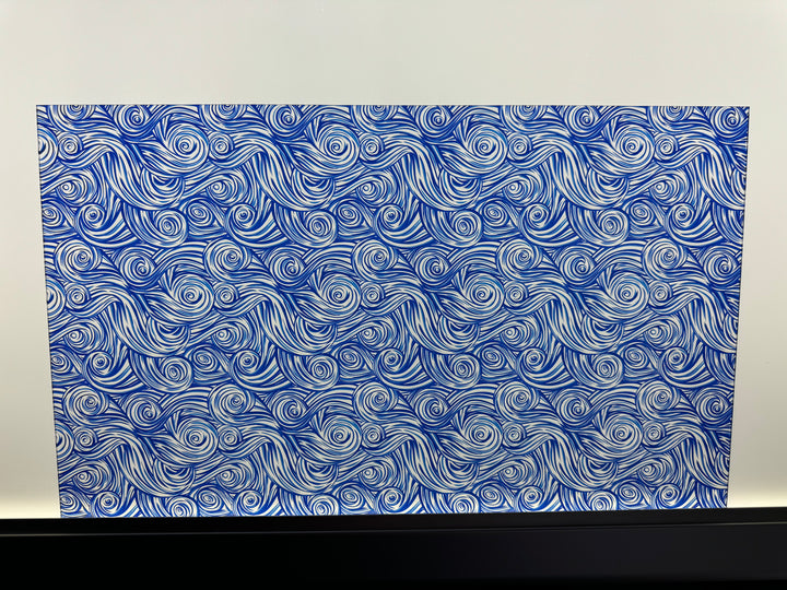 PatternPly® Acrylic Transparent Blue and White Swirls