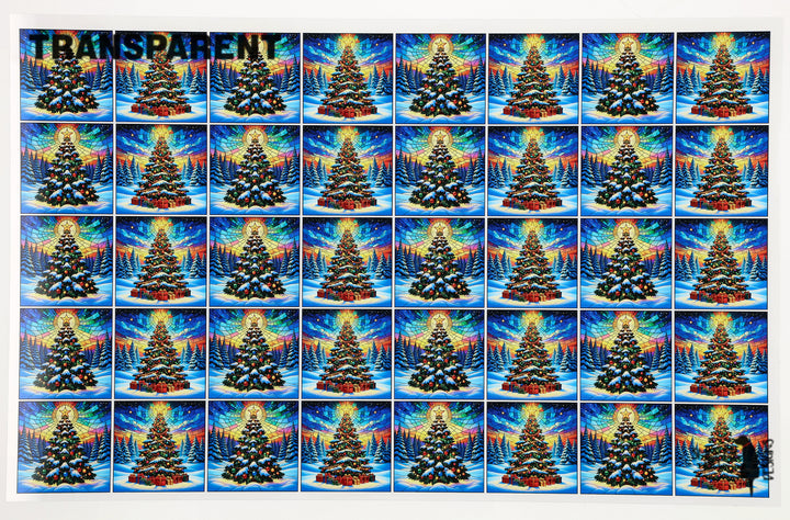 PatternPly® Transparent Christmas Trees in Snow Extra Small