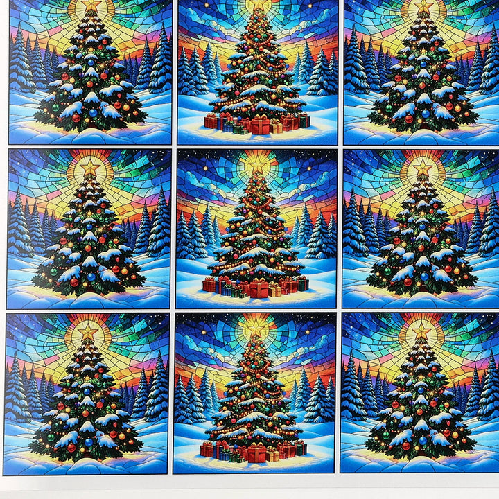 PatternPly® Transparent Christmas Trees in Snow Extra Small