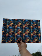 PatternPly® Transparent Black Bear Mountain Stained Glass sheet showing the pattern