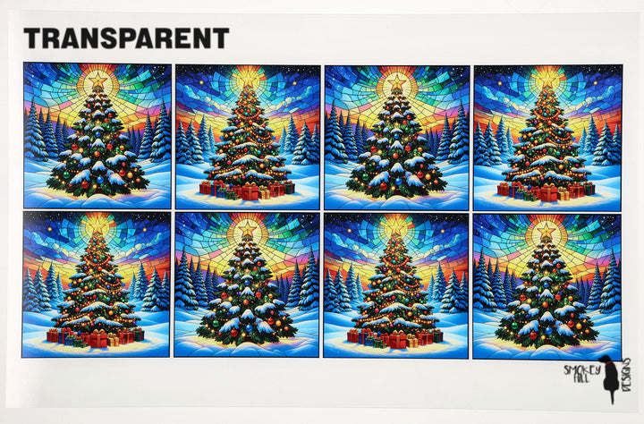 PatternPly® Transparent Christmas Trees in Snow Medium