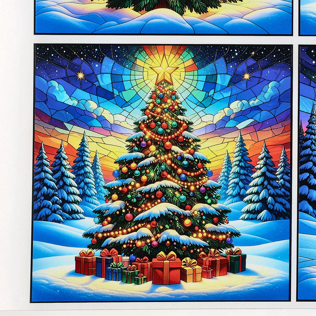 PatternPly® Transparent Christmas Trees in Snow Large