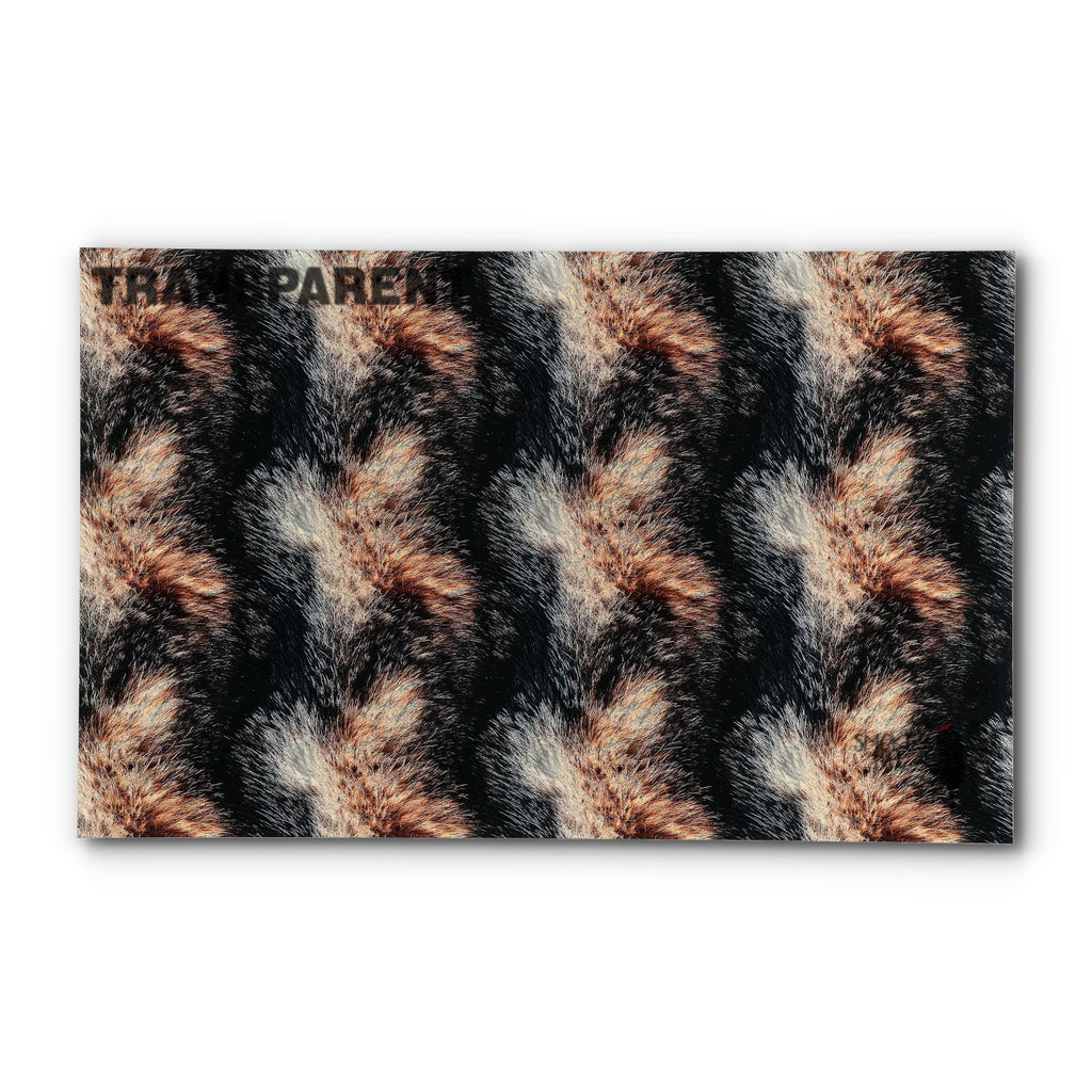PatternPly® Transparent Brown and Black Fur sheet showing the pattern