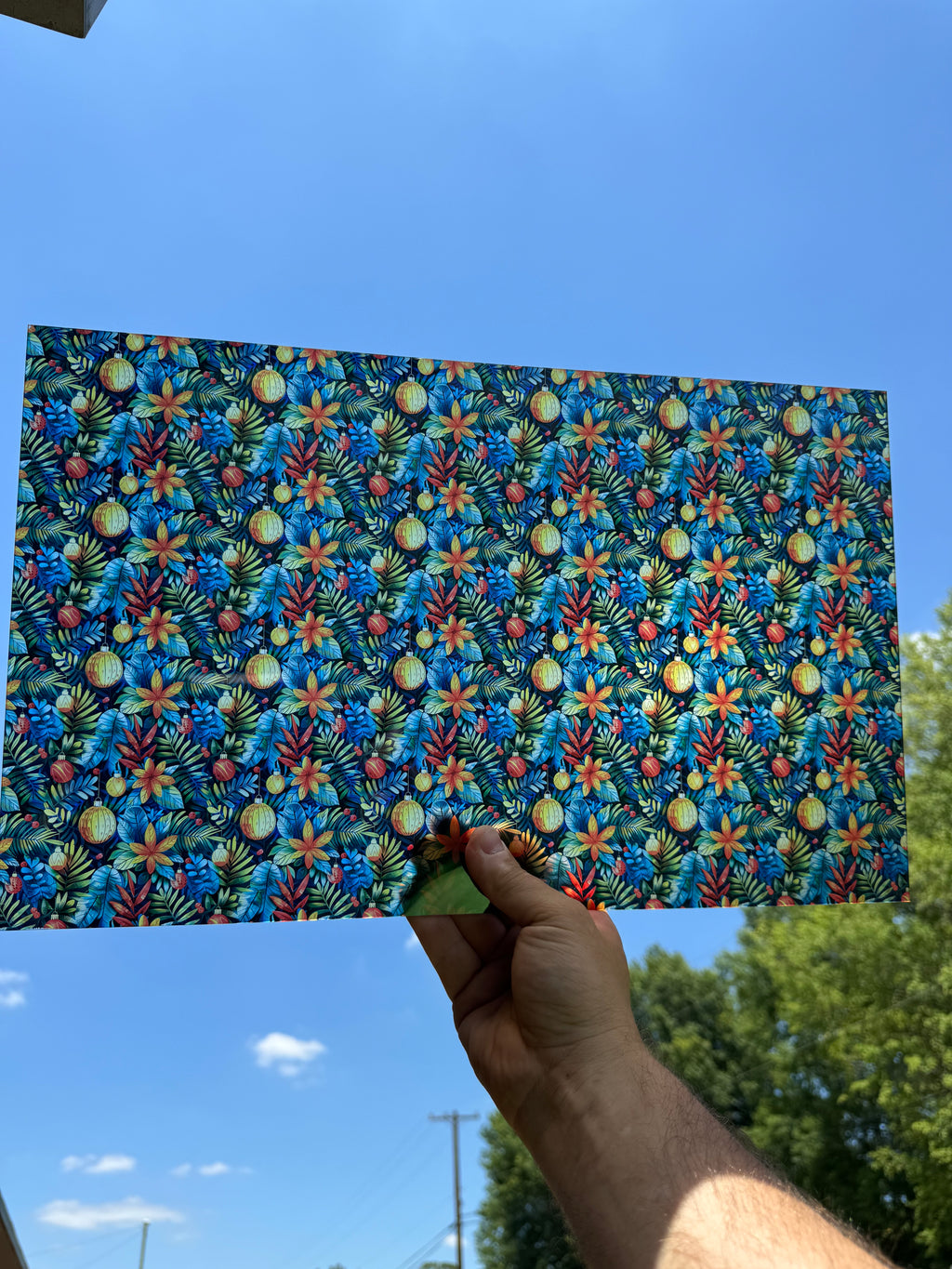 PatternPly® Transparent Tropical Decorations sheet showing the pattern