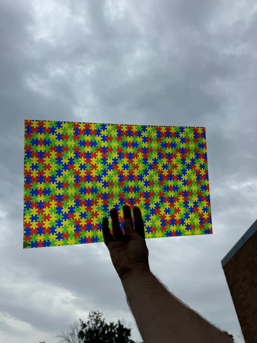 PatternPly® Transparent Rainbow Puzzle sheet showing the pattern