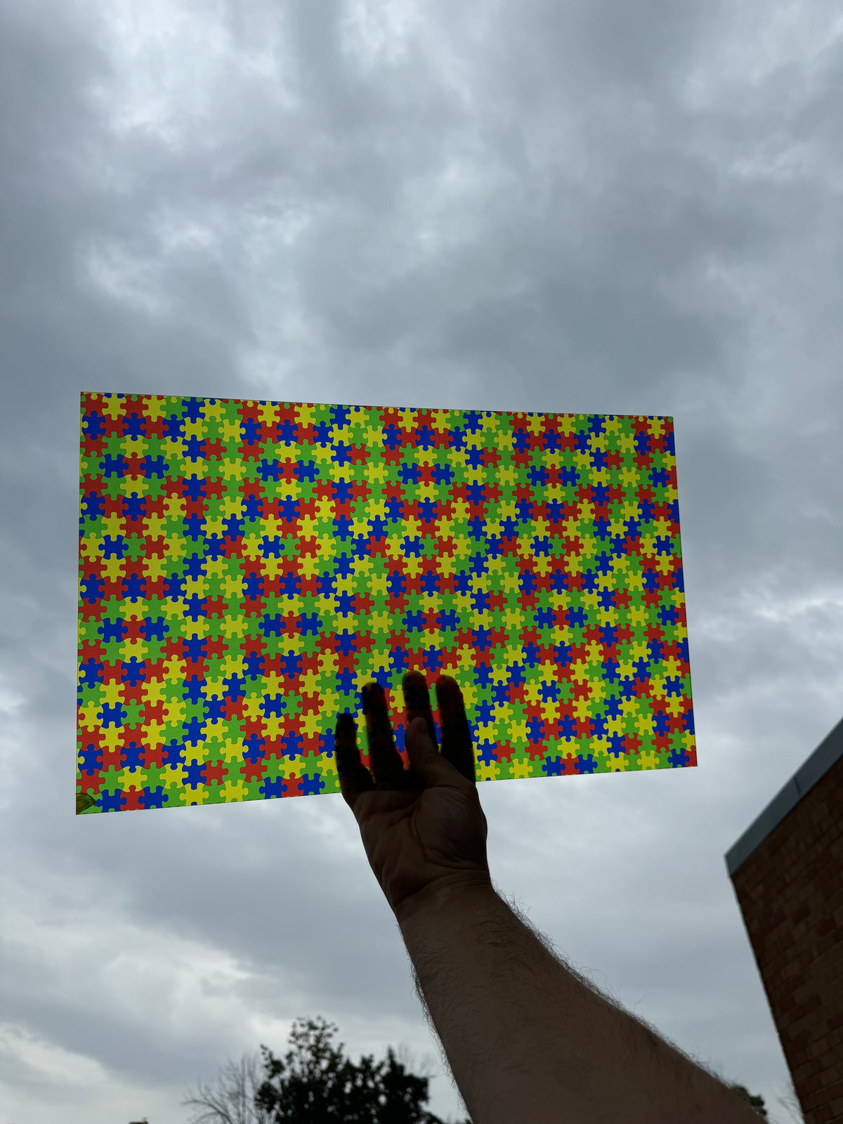 PatternPly® Transparent Rainbow Puzzle sheet showing the pattern