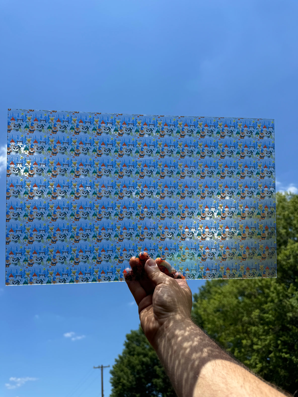 PatternPly® Transparent Micro Winter Animals sheet showing the pattern