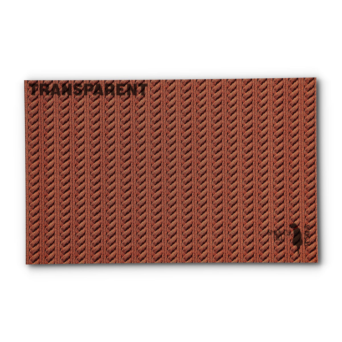 PatternPly® Transparent Cable Knit Orange sheet showing the pattern