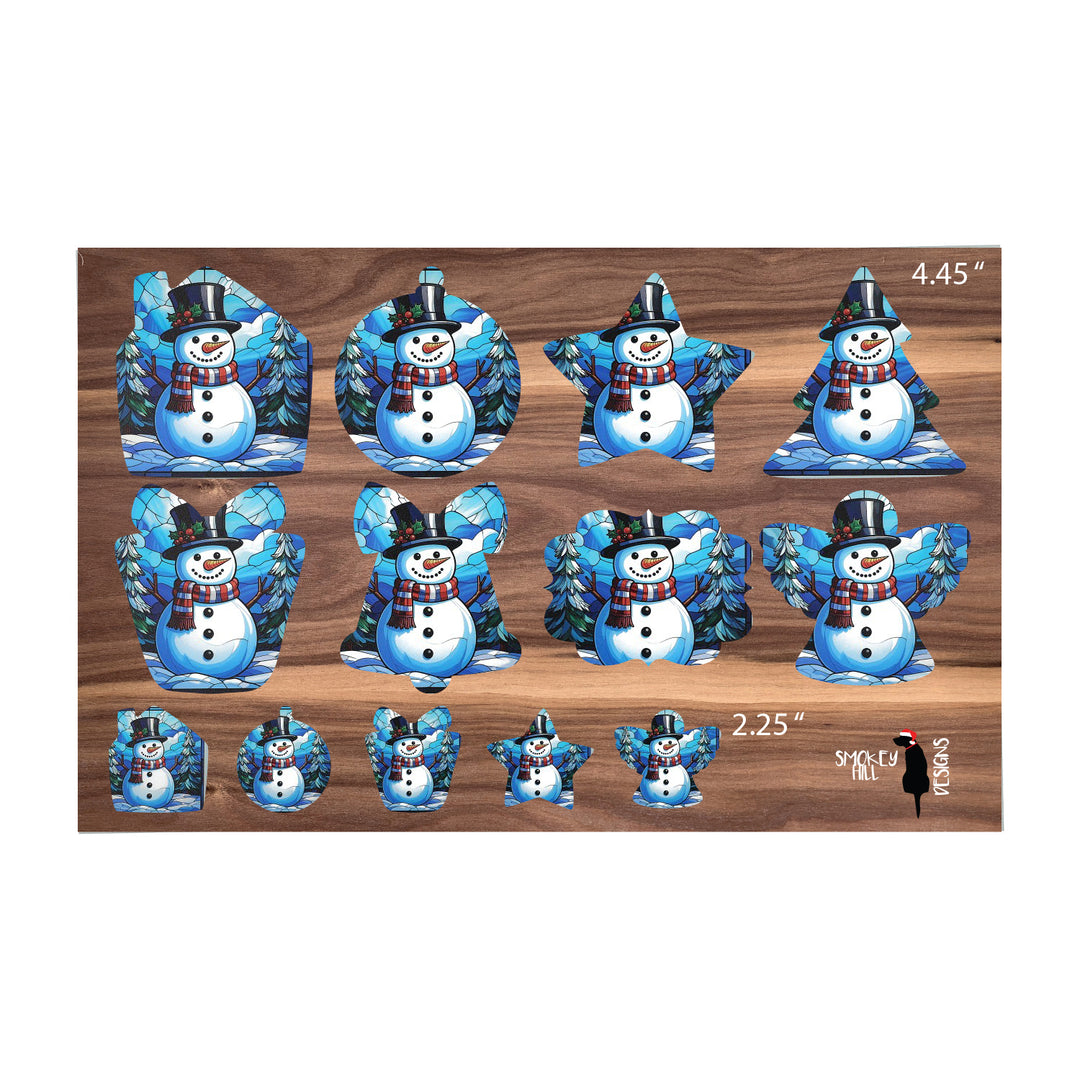 PatternPly® Transparent Jolly Snowmen 2 sizes