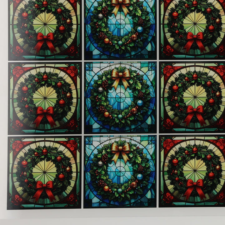 PatternPly® Transparent Christmas Wreaths in Stained Glass Extra Small