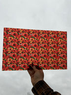 PatternPly® Transparent Stained Glass Poppies sheet showing the pattern