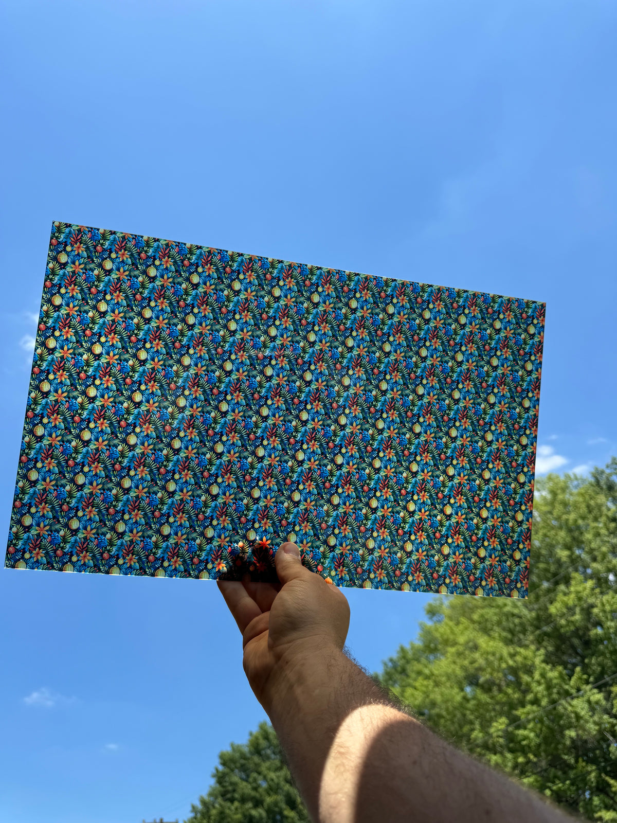 PatternPly® Transparent Micro Tropical Decorations sheet showing the pattern