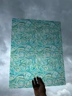 PatternPly® 19x24" Transparent Beachy Swirls XL Scale sheet showing the pattern