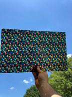 PatternPly® Transparent Stained Glass Christmas Lights sheet showing the pattern
