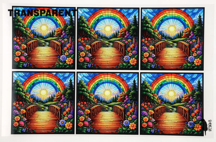 PatternPly® Transparent Crossing the Rainbow Bridge Large