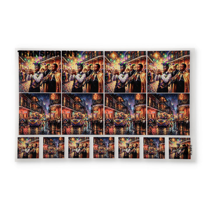 PatternPly® Transparent Mardi Gras Parade 2 sizes