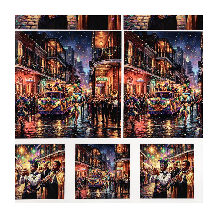 PatternPly® Transparent Mardi Gras Parade 2 sizes