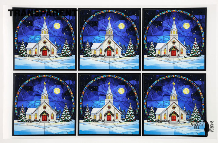 PatternPly® Transparent Christmas Church Large