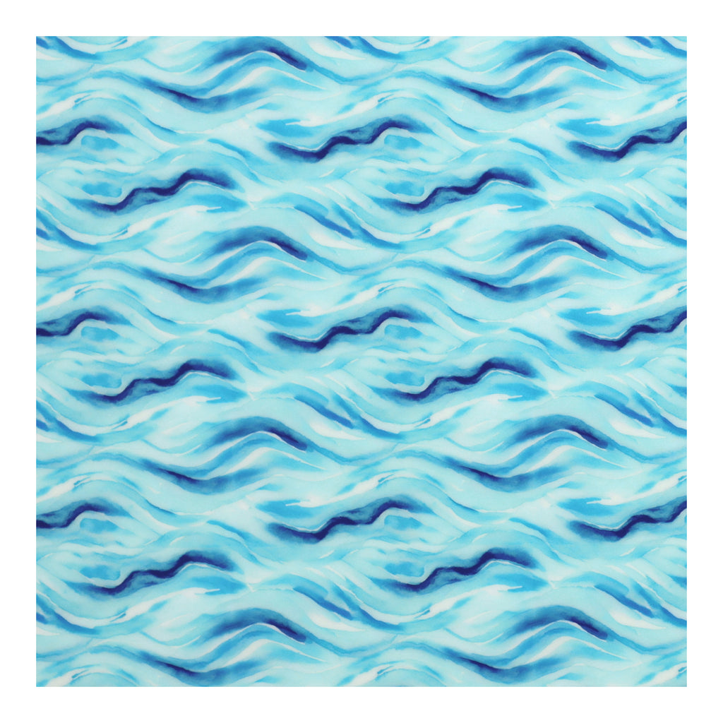 PatternPly® Full Coverage Blue Watercolor Waves MICRO sheet showing the pattern