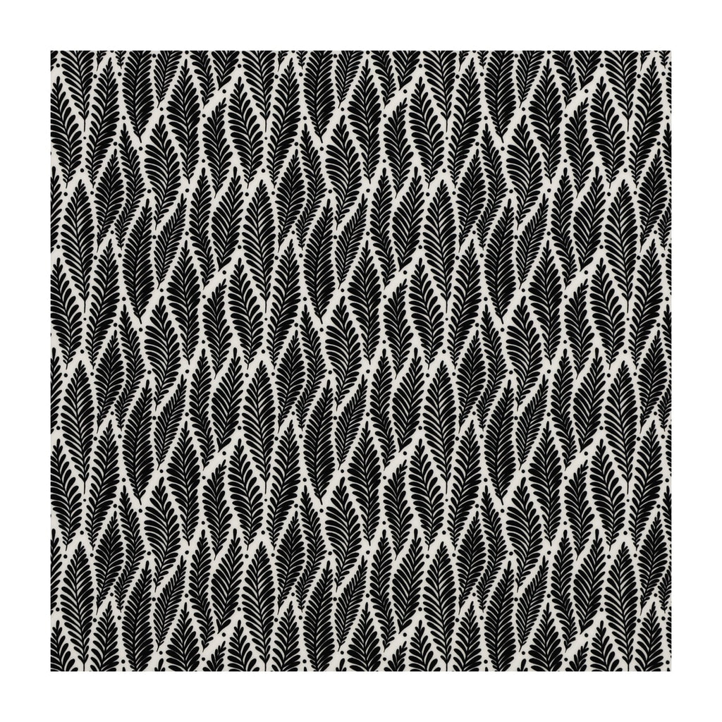 PatternPly® Full Coverage Black Drifting Ferns sheet showing the pattern