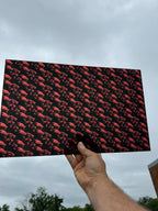 PatternPly® Transparent Red Werewolves sheet showing the pattern