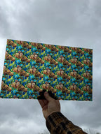 PatternPly® Transparent Stained Glass Sea Otters Large sheet showing the pattern