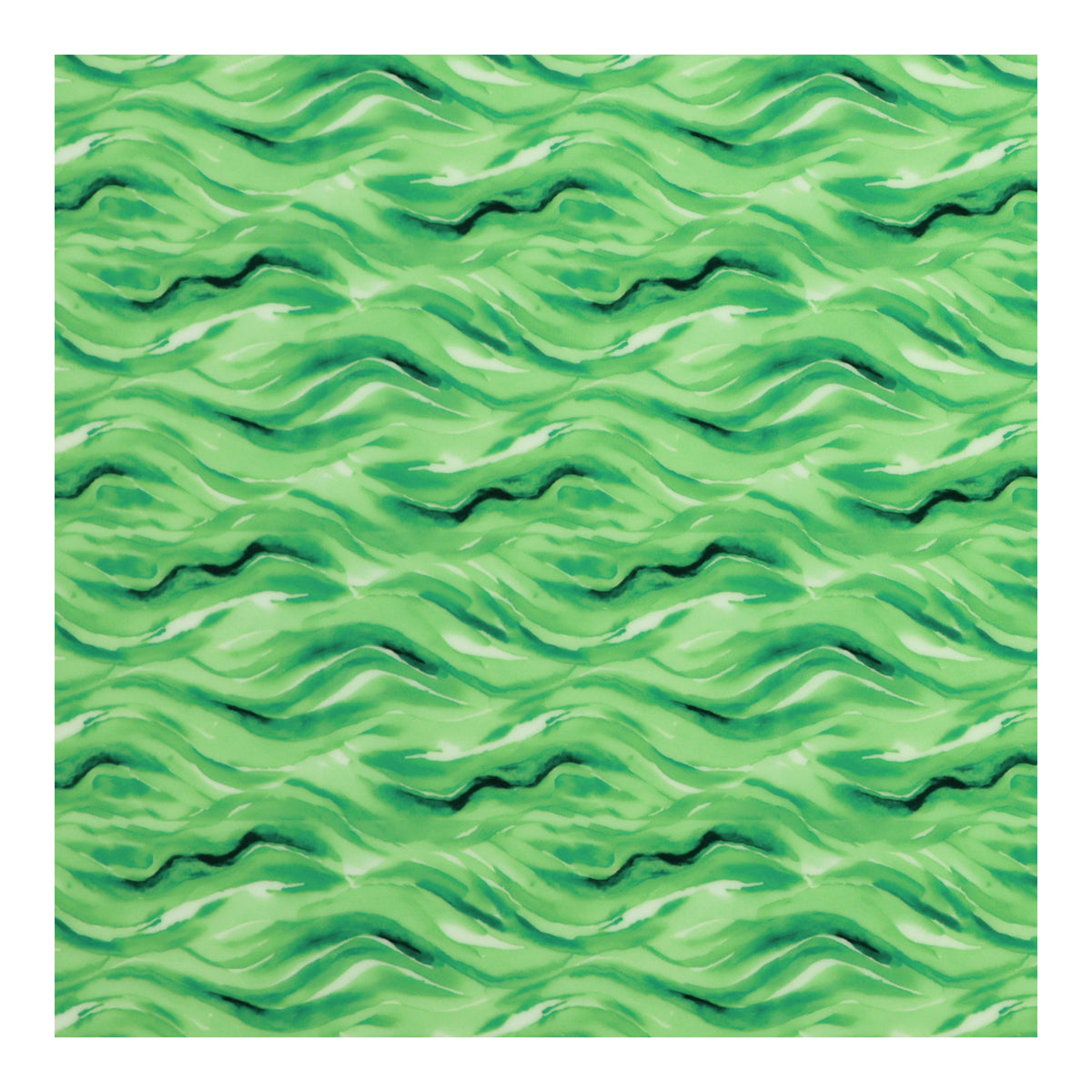 PatternPly® Full Coverage Green Watercolor Waves MICRO sheet showing the pattern