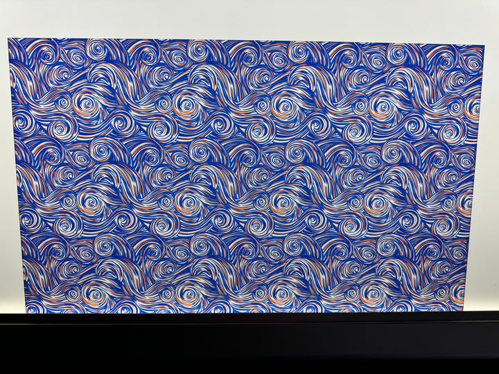 PatternPly® Acrylic Transparent Blue and Orange Swirls